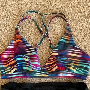 Athleta swim bikini top and swim shorts Large